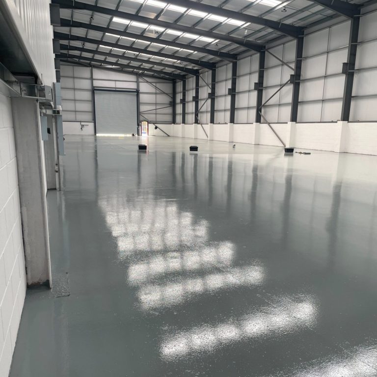 Completed industrial concrete floor by LLT Civils