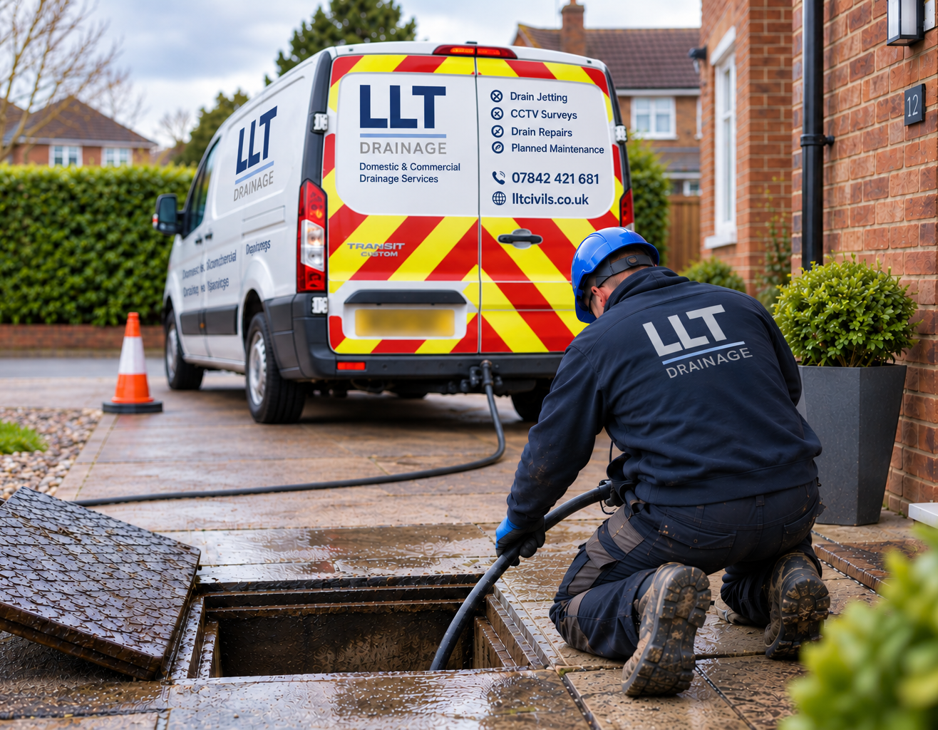 Domestic Drainage Services - LLT Civils Domestic drainage installation at a residential property in Nottinghamshire